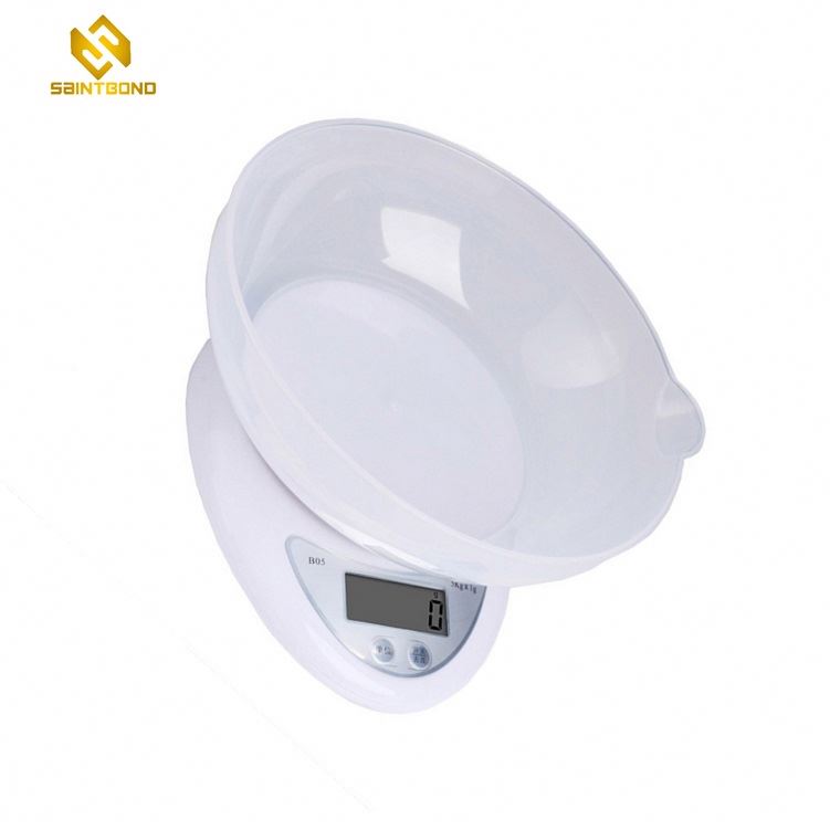 B05 Digital Food Weighing Scale With Bowl, 5kg 1g Electronic Digital Kitchen Scale