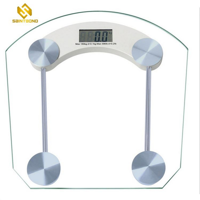 CR2032 Square Transparent Portable Home Battery Bathroom Digital Glass Body Weight Scale
