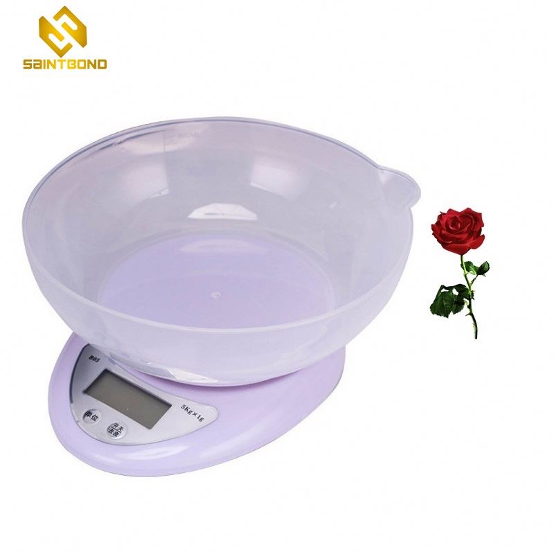 B05 Oval Food Scale 5000g Max D=1g, Digital Home Kitchen Scale With Removable Bowl