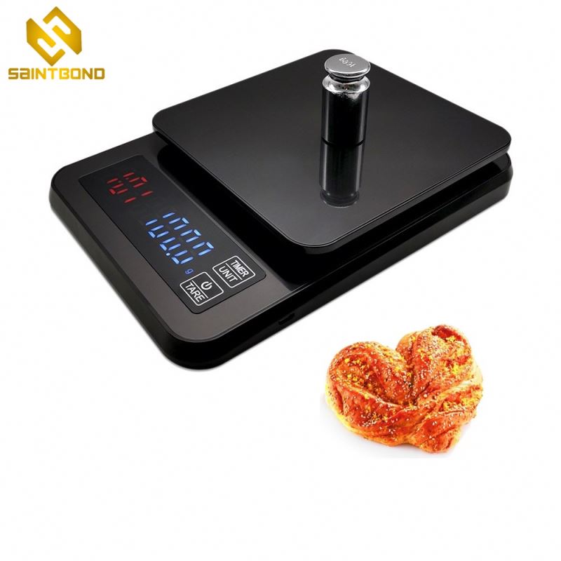 KT-1 Digital Coffee Scale With Timer 6.6lb/3kg Multi Balance Kitchen Food Weight Household Drip Scale 0.1g Green Backlit