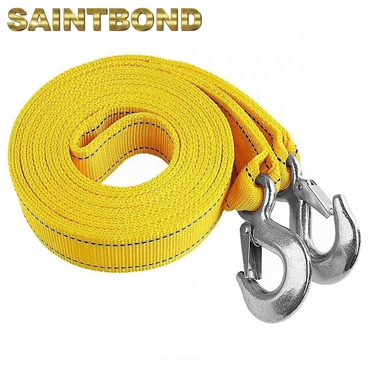 Loop And Nylon Hook Rope Tow Strap with Safety Slip Hooks