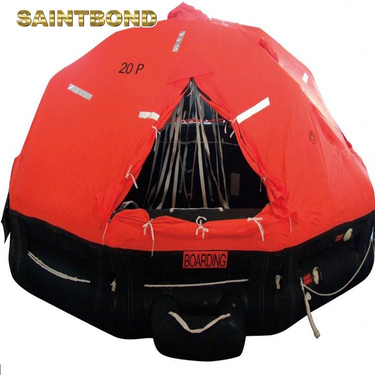Used Rafts 65 Man Rubber Material Liferaft Marine Boat Ship Use 10person Life Raft with 100 Person
