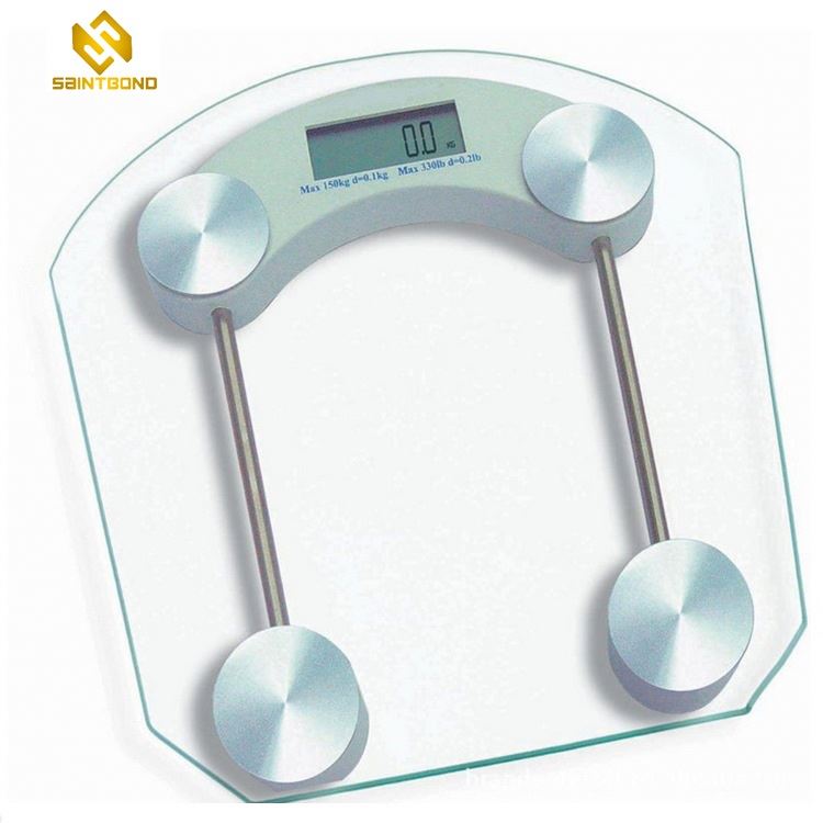 CR2032 Square Transparent Portable Home Battery Bathroom Digital Glass Body Weight Scale