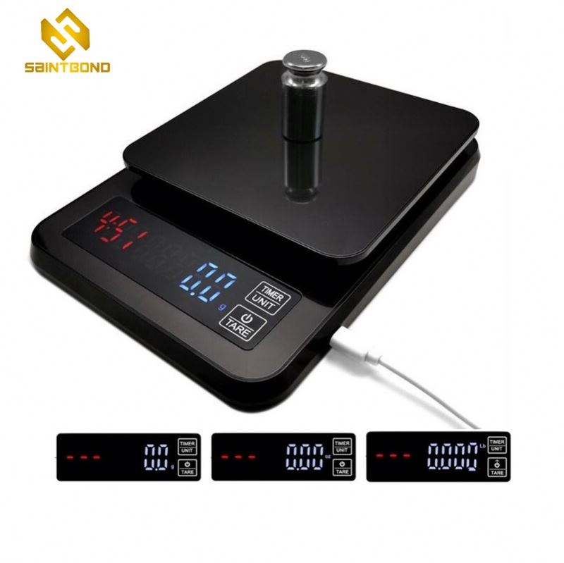 KT-1 Digital Coffee Drip Scale With Timer 6.6lb/3kg Kitchen Mat Scales Food Cooking Baking Measure Tools Steelyard Balance