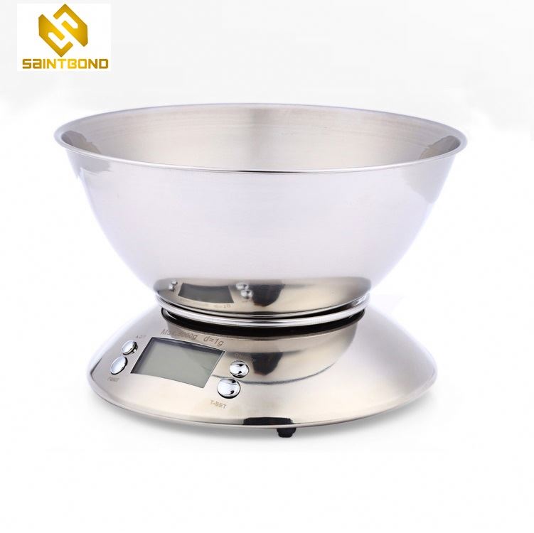 PKS009 Temperature Alarm Timer Food Removable Bowl Room Stainless Steel Digital Kitchen Scale