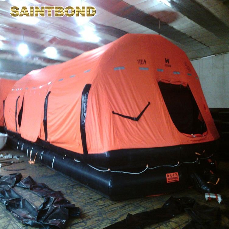 Professional Manufacture OEM 20 Overboard Inflatable 100 Person with Solas Open Reversible Marine 10 Persons Life Raft