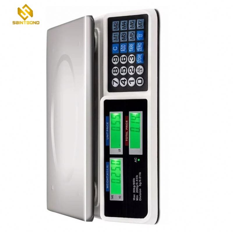 AS809 40kg Digital Price Computing Scale Led And Lcd Electronic Weighing Scale Commercial Price Scale