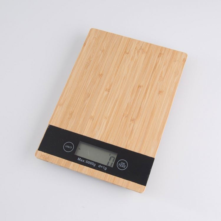 PKS005 Bestseller Factory Bamboo Large Capacity 15kg/1g Promotional Electronic Kitchen Scale