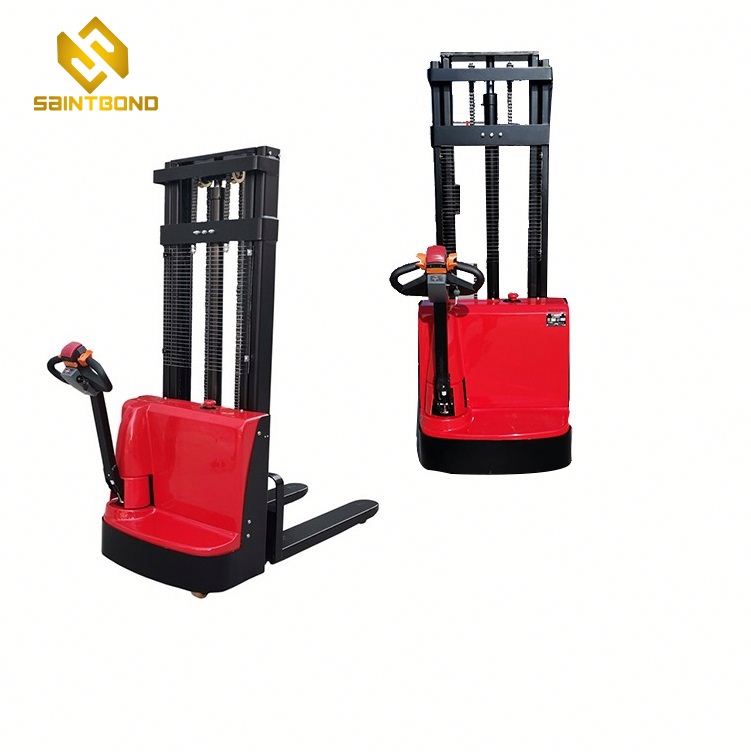 PSES11 Hot Sale Max Lift Height 63inch Electric Walking Straddle Stacker Forklift