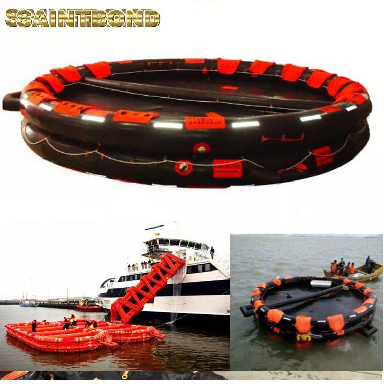 Custom OEM Marine Survival Open Reversible Rafts with 25 Person Liferaft Valise 10 Man Inflatable Life Raft