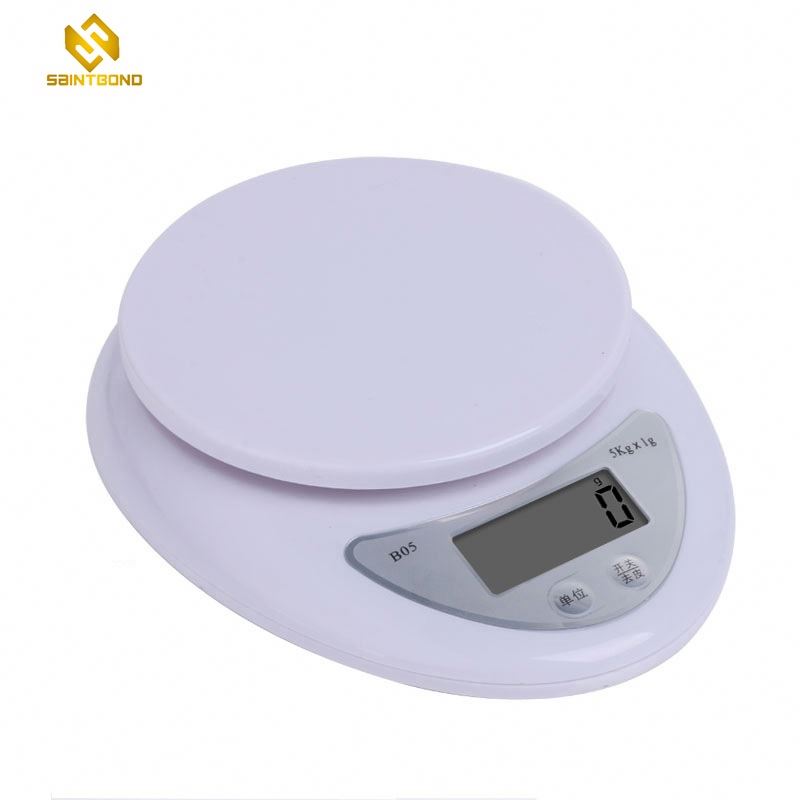 B05 Cheaper White Abs Kitchen Scale With Bowl, 5kg Kitchen Digital Food Scale