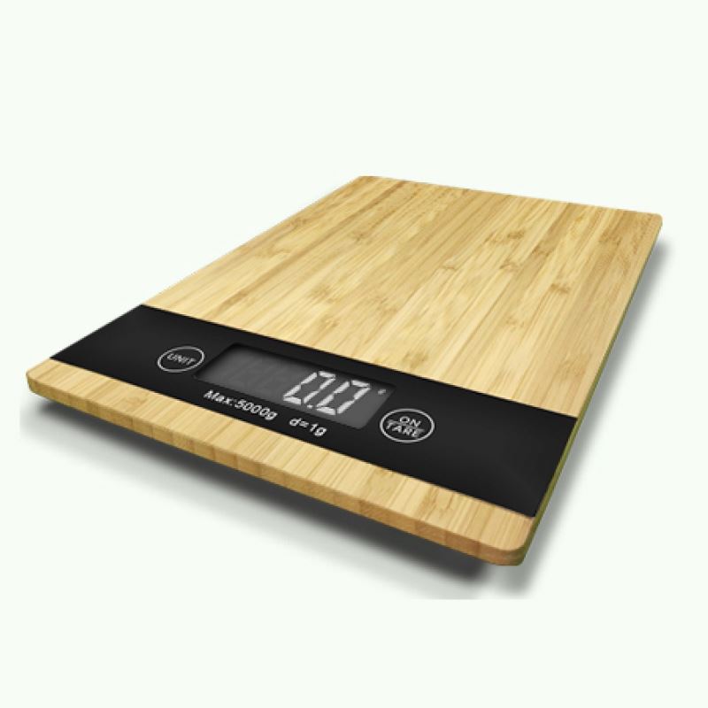 PKS005 Lcd Backlight Display Digital Table Food Bamboo Kitchen Scale