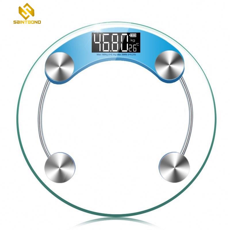 2003A 180kg Round Glass Electronic Balance Digital Body Weight Scale Body Personal Scale
