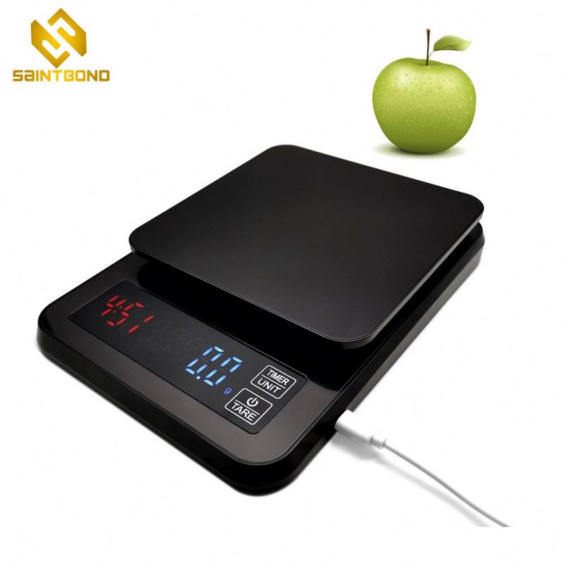 KT-1 Digital Coffee Drip Scale With Timer 6.6lb/3kg Kitchen Mat Scales Food Cooking Baking Measure Tools Steelyard Balance