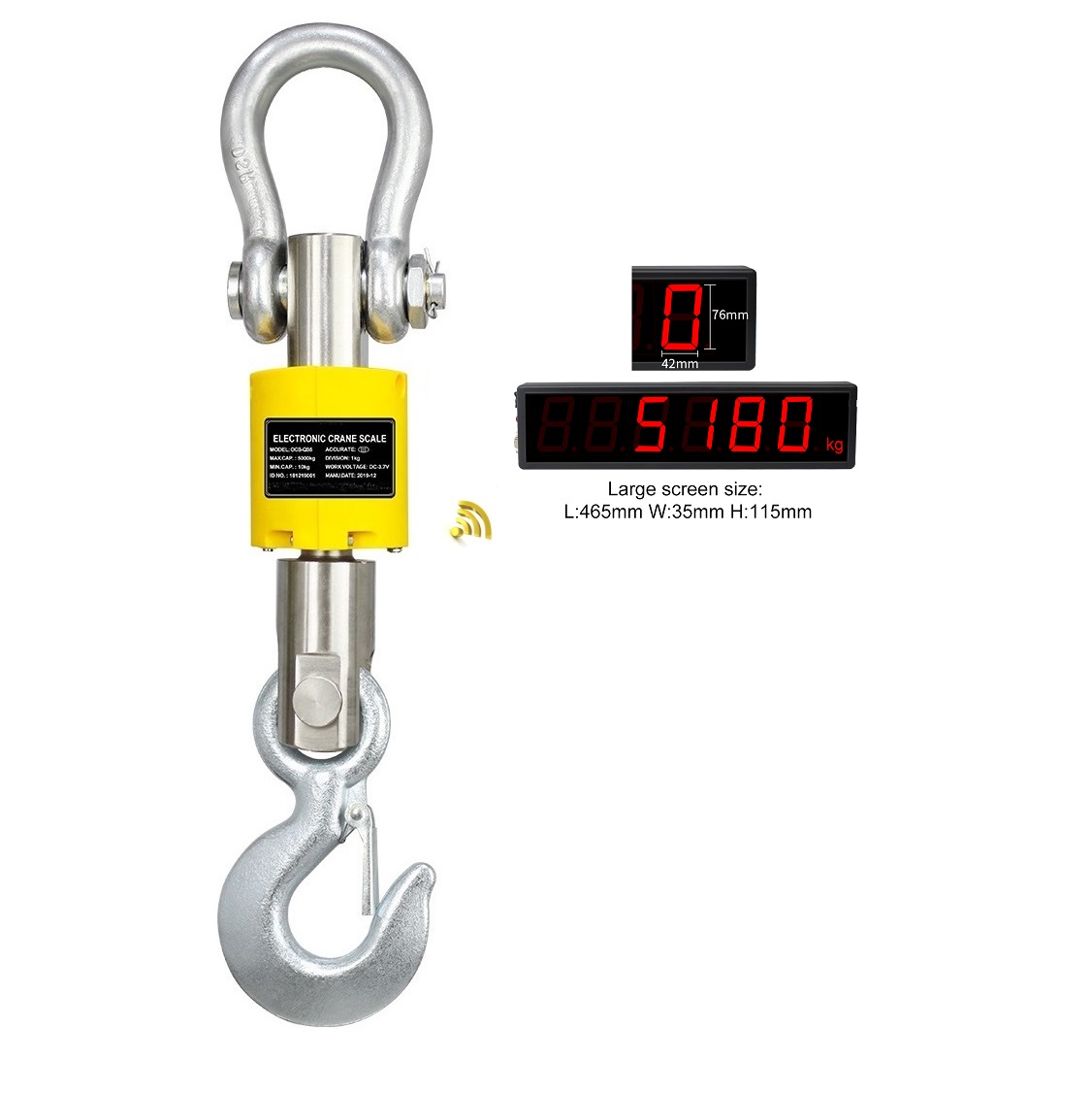 3T Electronic Hanging Scale Digital Crane Scale Wireless Weighing Scales