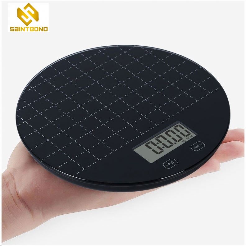 PKS006 Household Items Smart Round Tempered Glass Digital Kitchen Food Scale